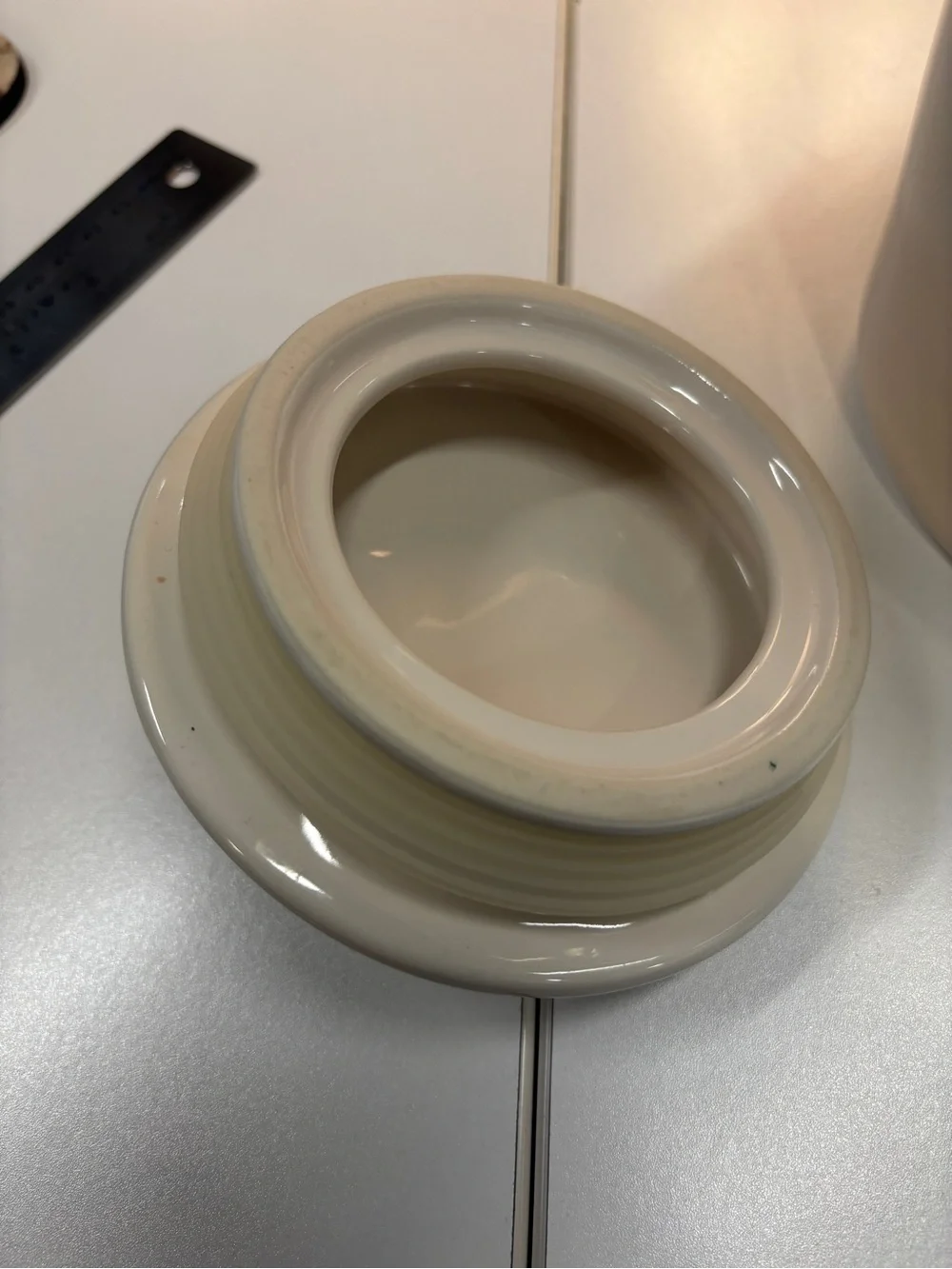RAE DUNN White Ceramic Candy Jar with Lid